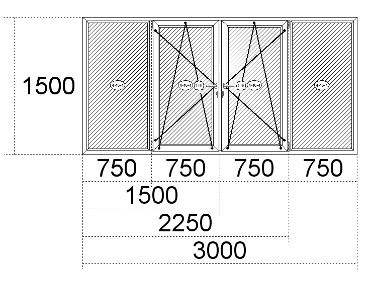 Стандартные окна ПВХ: размеры - высота и ширина Пушкино